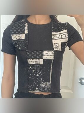 Bluenotes Black Stitched Baby Tee